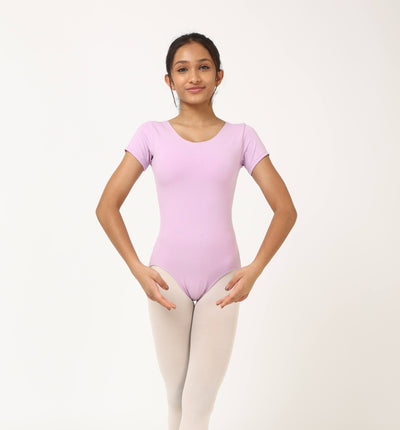 Short Sleeve Leotard with Elastic Skirt