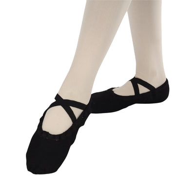 Combo - Unisex Split Sole Ballet Canvas Flats/Shoes + Ultra Soft Convertible Tights for Ballet