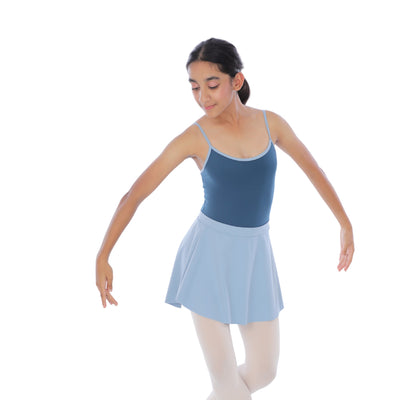 Ballet Camisole Criss Cross Back Leotard with Elastic High Waist Skirt Combo