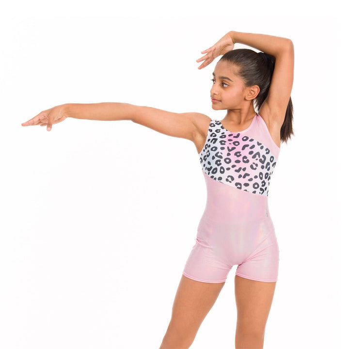 Leopard Print Shiny Unitard