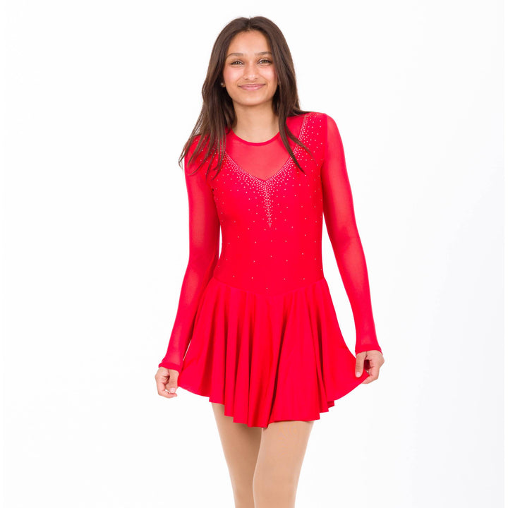 Elegant Rhinestone-Embellished  Rhythmic Gymnastics Dress