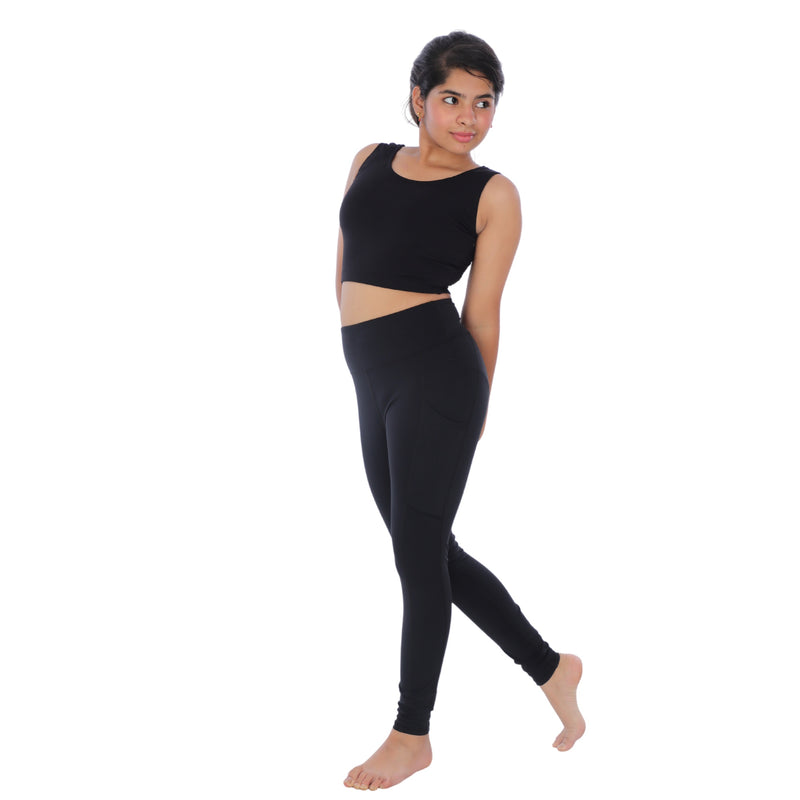 Women Full length Leggings with side Pockets for Gymnastics