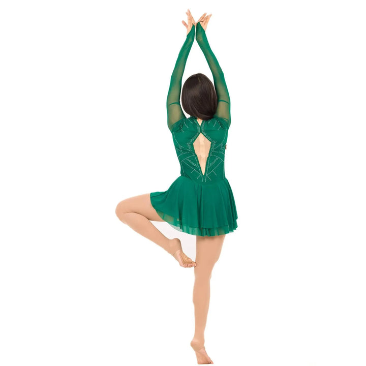 STARLETTE | Sheer sleeves Dress - Green