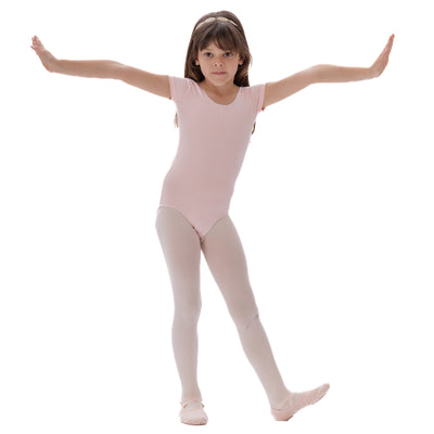 Short Sleeves Ballet Pink Leotard