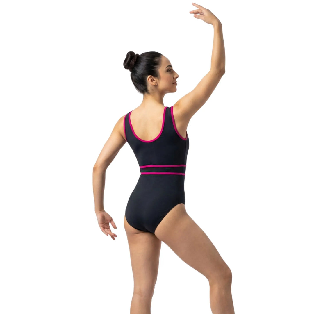 CONTRAST TRIM LEOTARD | Black
