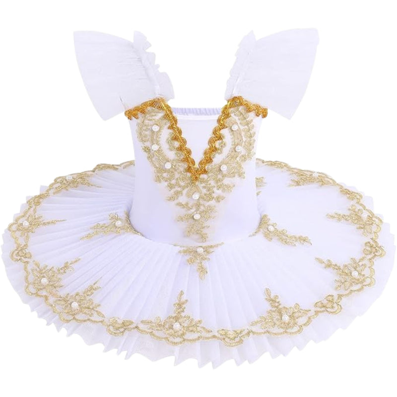 Golden Lace Pancake Tutu Dress