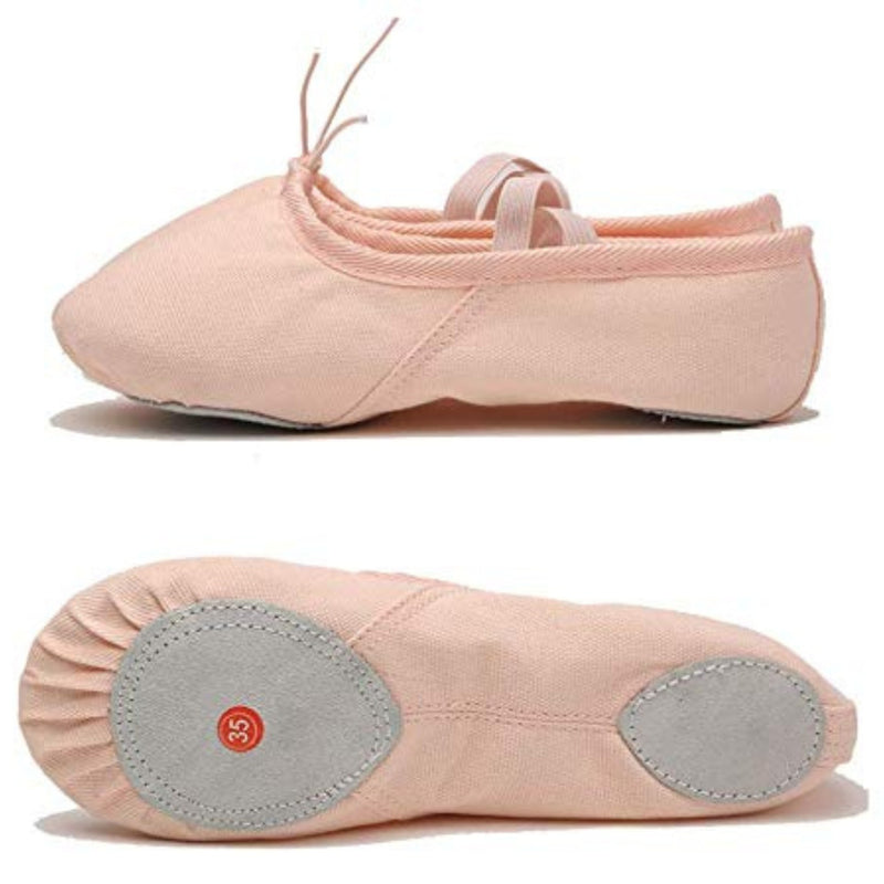 Canvas Split Sole Ballet Flats with String