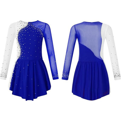 Two-Tone Rhinestone Rhythmic Gymnastics Dress