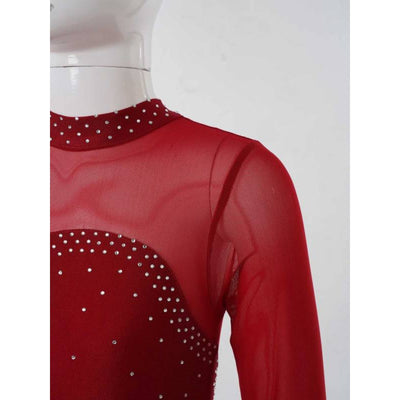 Red Mesh dance Costume