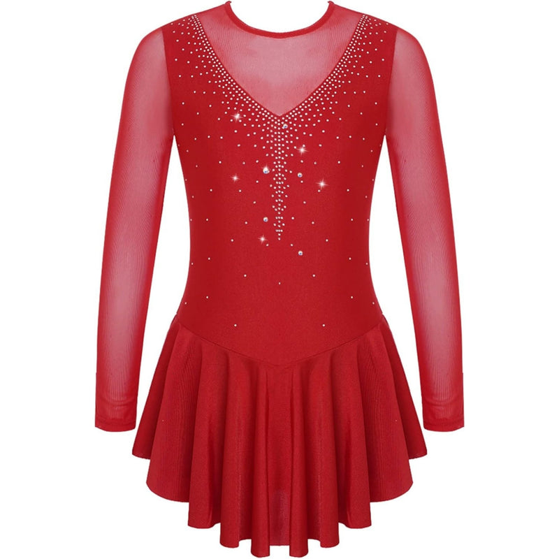 Elegant Rhinestone-Embellished  Rhythmic Gymnastics Dress