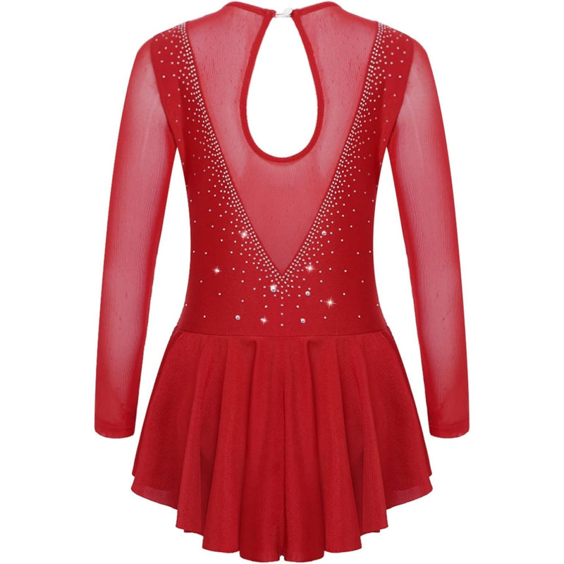 Elegant Rhinestone-Embellished  Rhythmic Gymnastics Dress