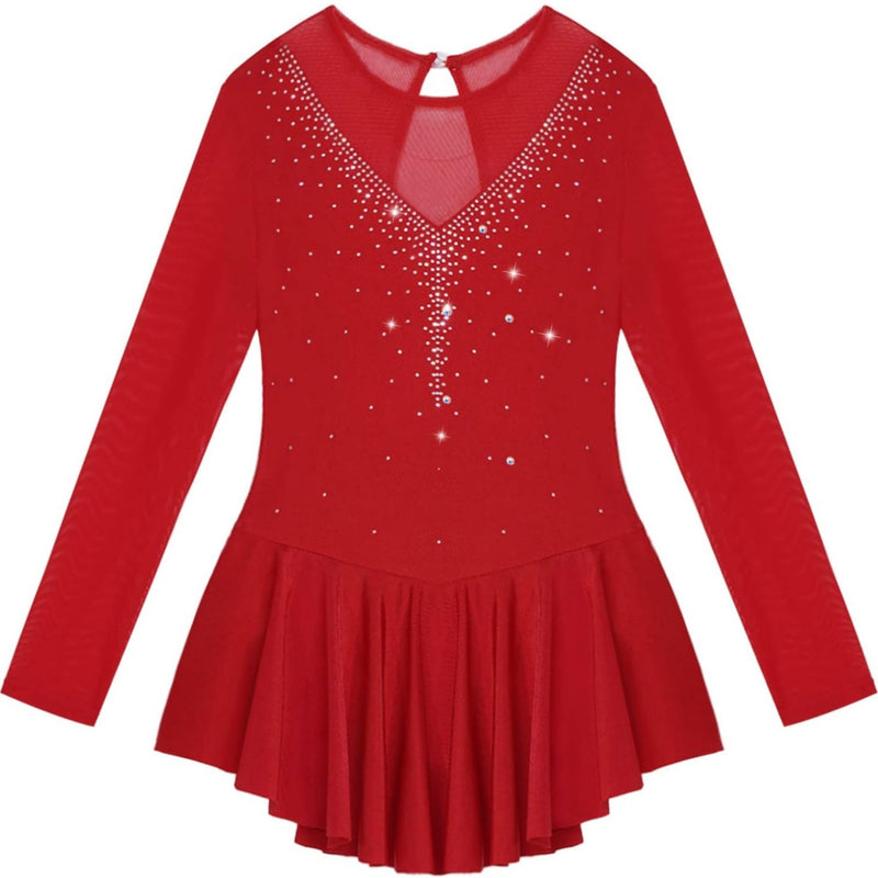 Elegant Rhinestone-Embellished  Rhythmic Gymnastics Dress