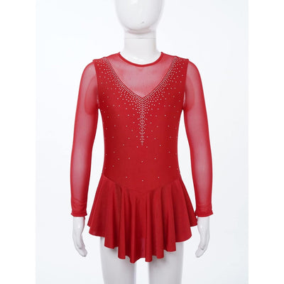 Elegant Rhinestone-Embellished  Rhythmic Gymnastics Dress