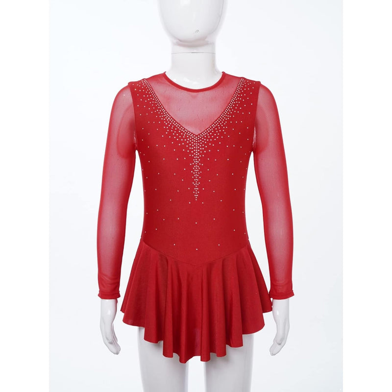 Elegant Rhinestone-Embellished  Rhythmic Gymnastics Dress