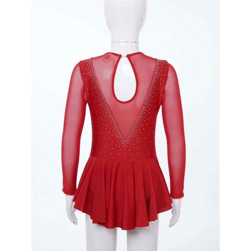 Elegant Rhinestone-Embellished  Rhythmic Gymnastics Dress