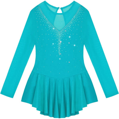 Elegant Rhinestone-Embellished  Rhythmic Gymnastics Dress