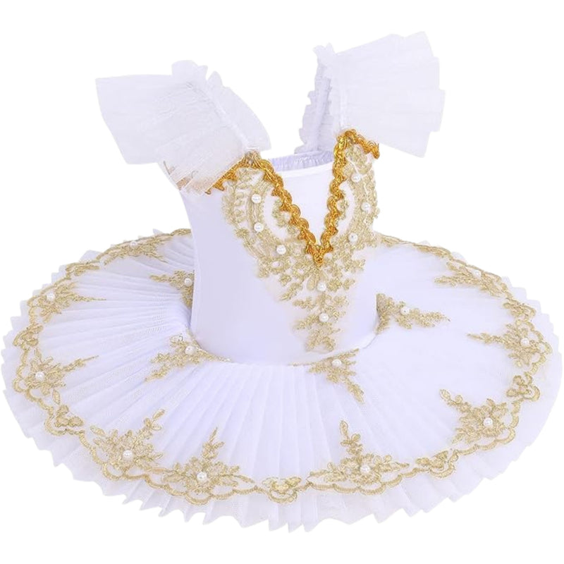 Golden Lace Pancake Tutu Dress