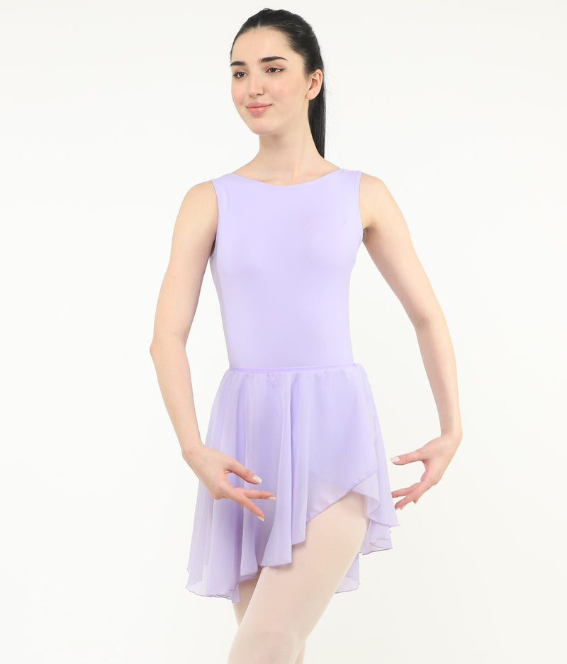 Boat Neck Leotard with Elastic Skirt