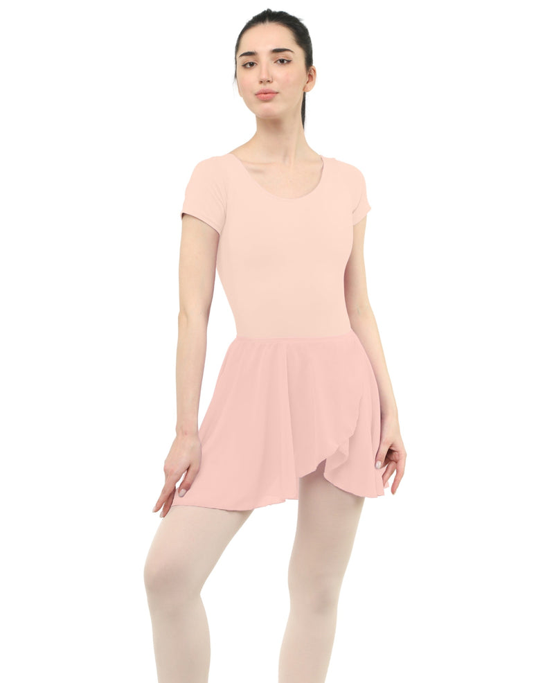 Short Sleeve Leotard with Elastic Skirt