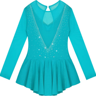 Elegant Rhinestone-Embellished  Rhythmic Gymnastics Dress