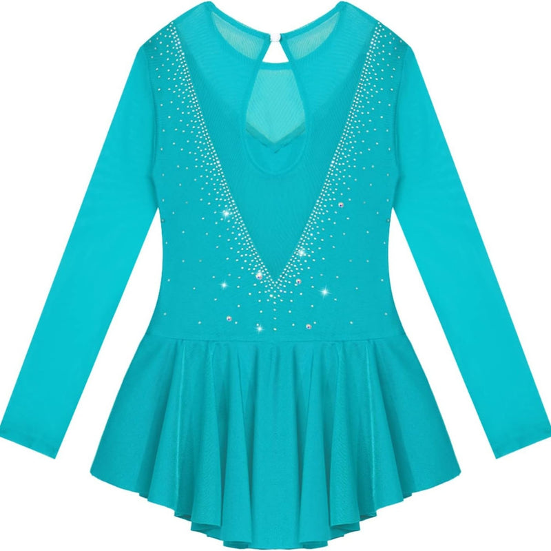 Elegant Rhinestone-Embellished  Rhythmic Gymnastics Dress