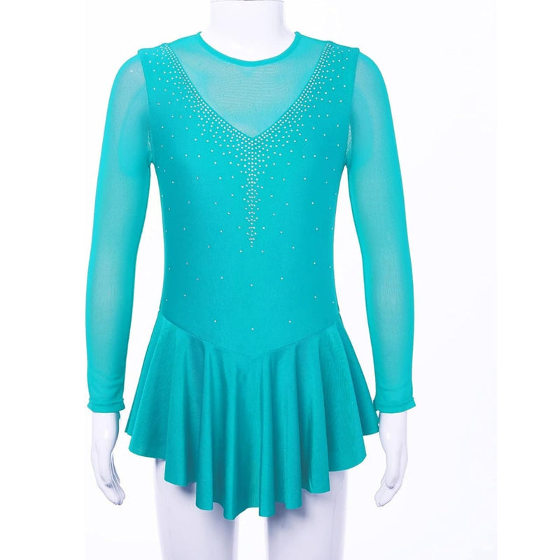 Elegant Rhinestone-Embellished  Rhythmic Gymnastics Dress