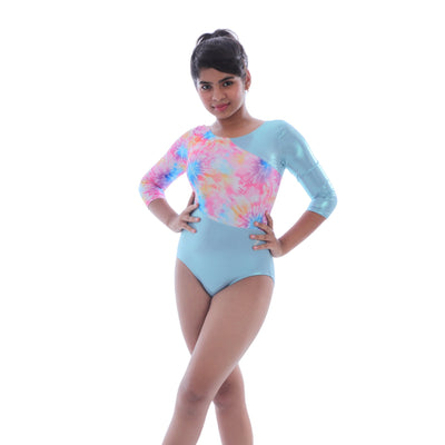 Metalic Blue batik print Leotard