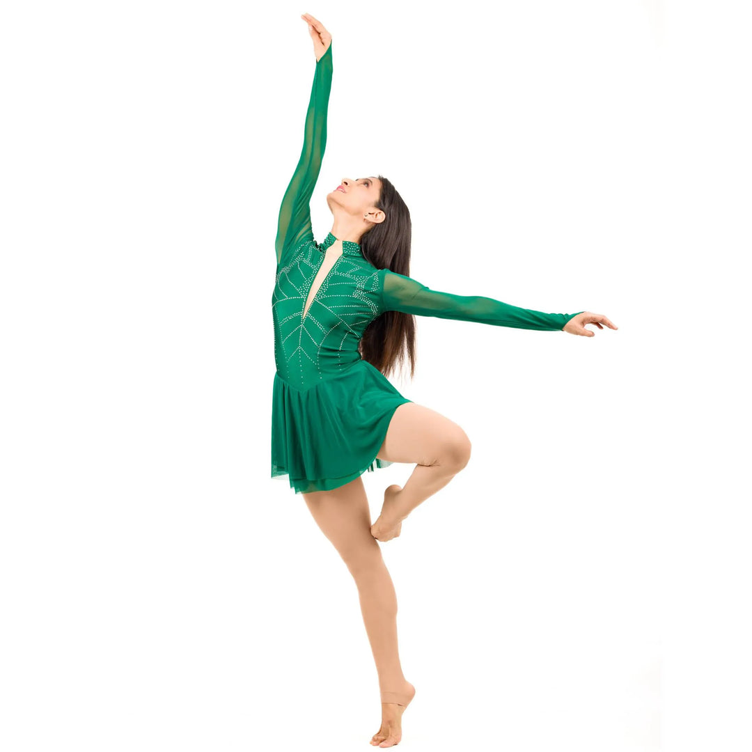 Sheer sleeves Gymnastics Dress