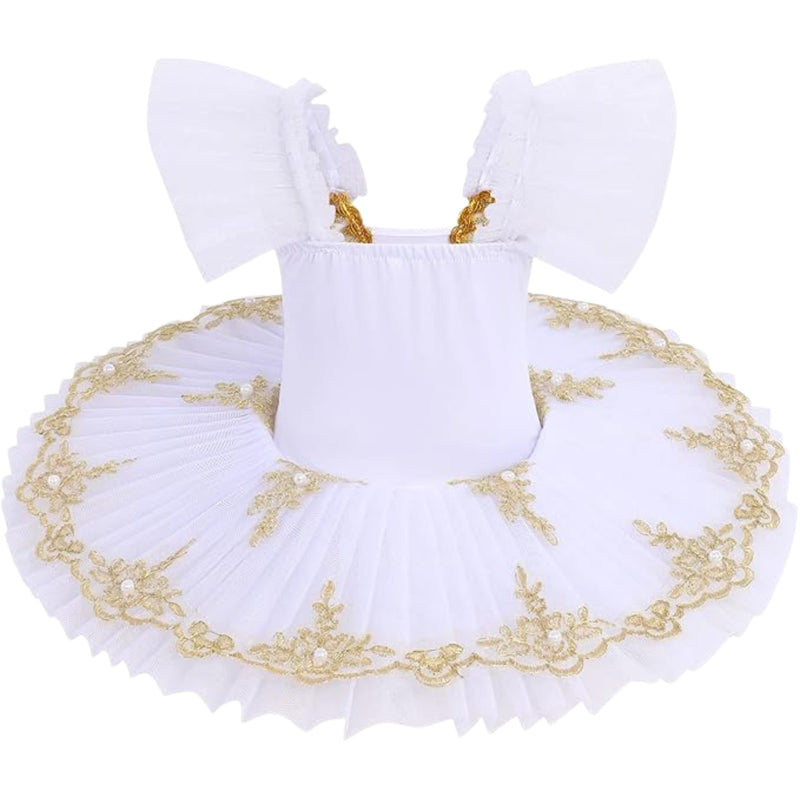 Golden Lace Pancake Tutu Dress