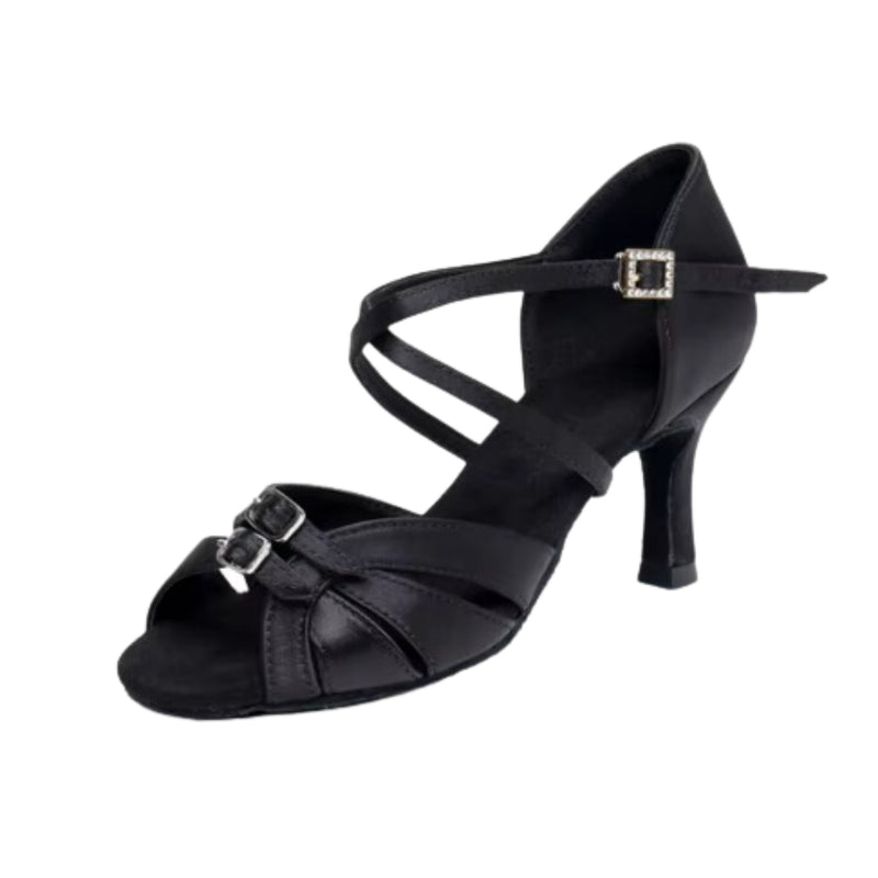 Latin salsa Dancing shoes cross strap with Stone Hook