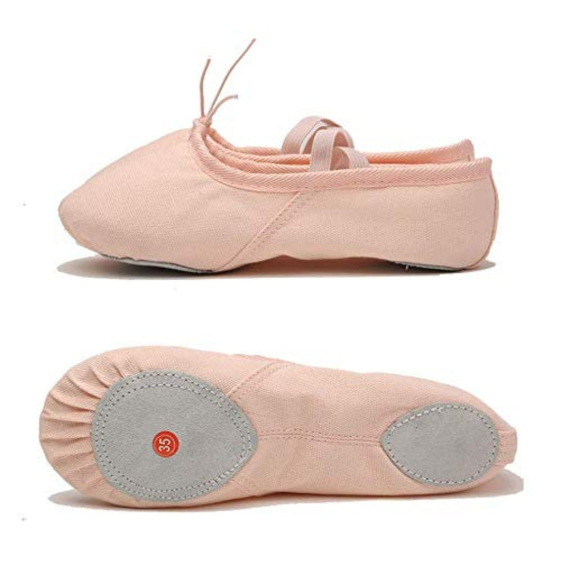 Combo - Unisex Split Sole Ballet Canvas Flats/Shoes + Ultra Soft Convertible Tights for Ballet