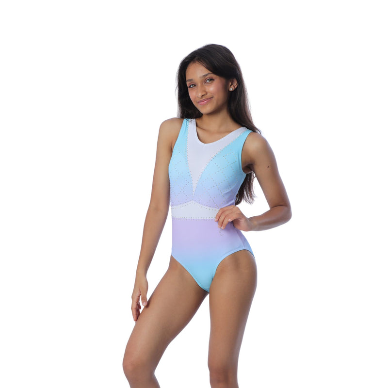 Ombre of baby Blue & Lavender Leotard