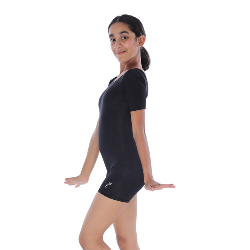 Black short sleeves Unitard