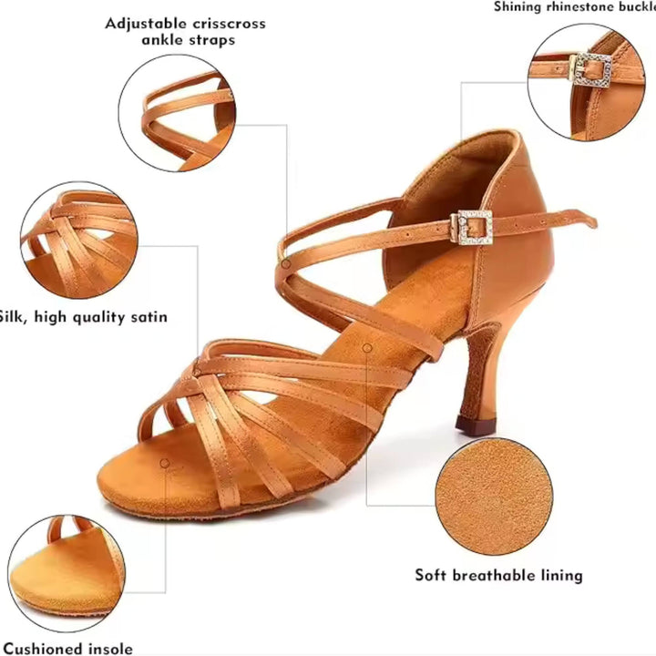 Crisscross Silk Dance Heels