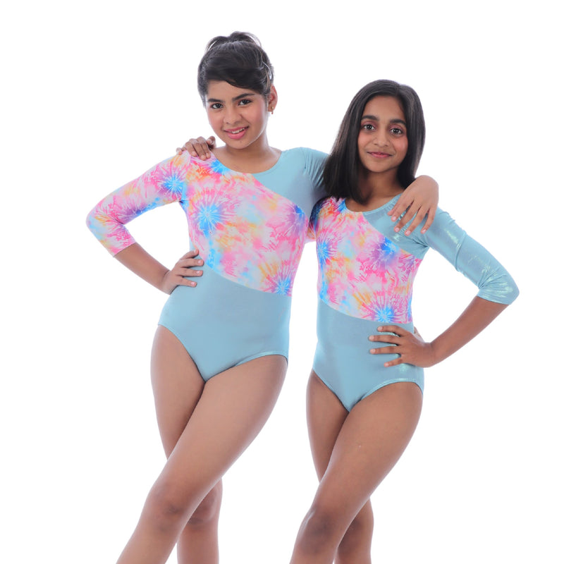 Metalic Blue batik print Leotard