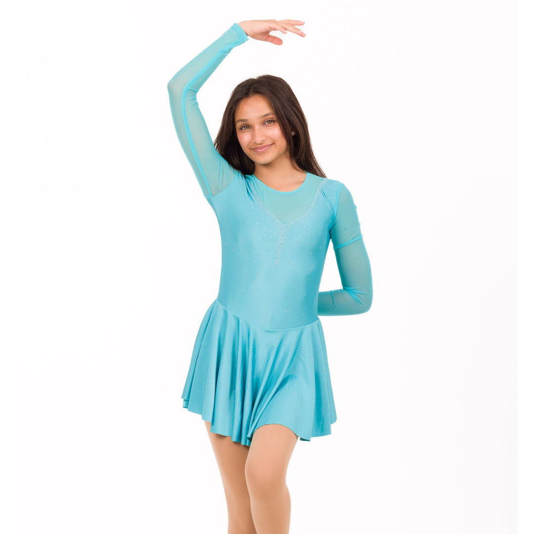 Elegant Rhinestone-Embellished  Rhythmic Gymnastics Dress