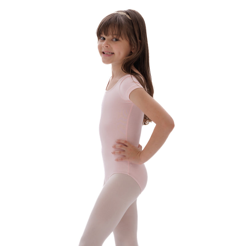 Short Sleeves Ballet Pink Leotard