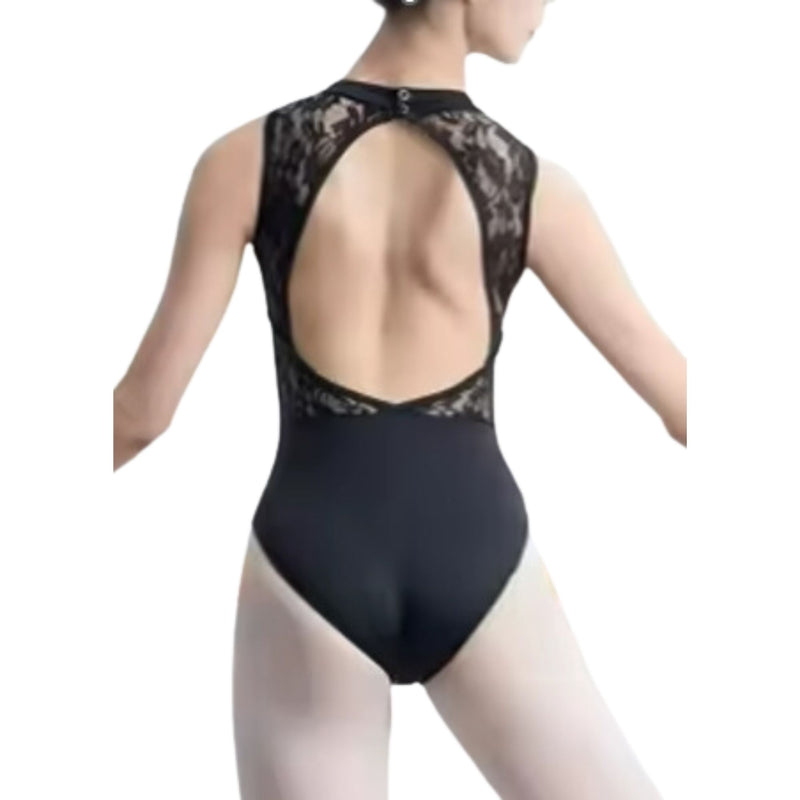 Lace Elegance Open-Back Leotard