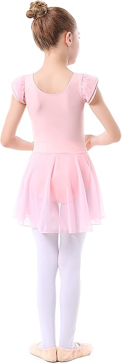 Flutter Sleeves Sheer Ballet Leotard dress