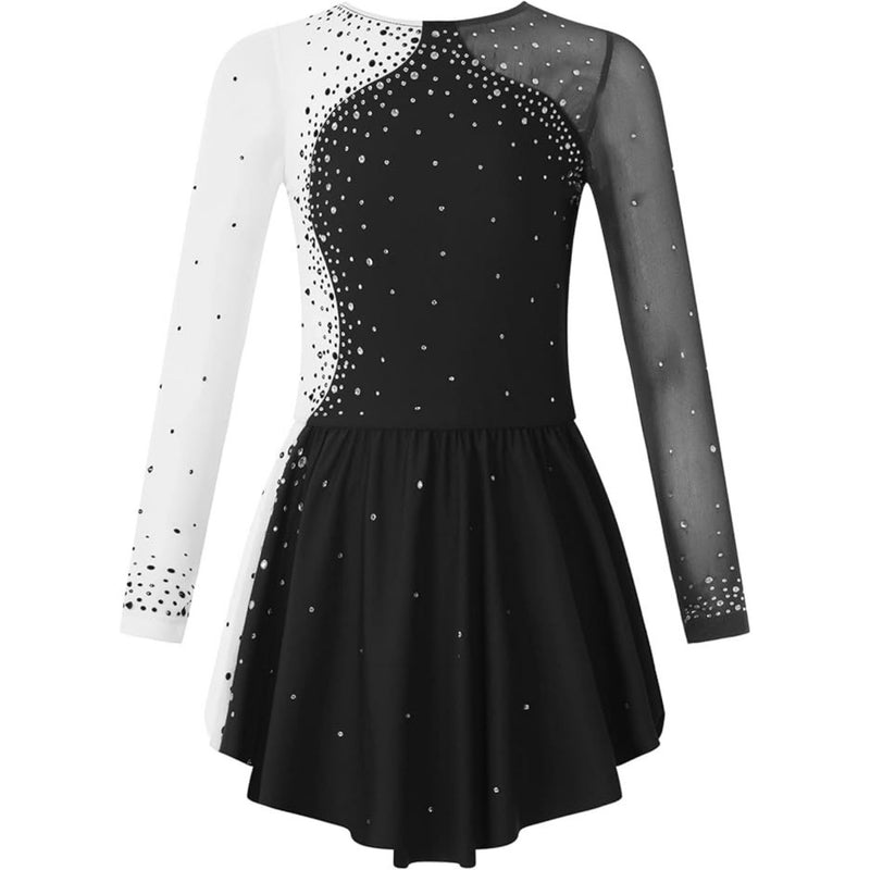 Two-Tone Rhinestone Rhythmic Gymnastics Dress