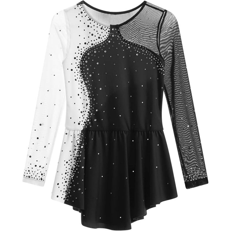 Two-Tone Rhinestone Rhythmic Gymnastics Dress