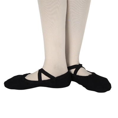 Combo - Unisex Split Sole Ballet Canvas Flats/Shoes + Ultra Soft Convertible Tights for Ballet