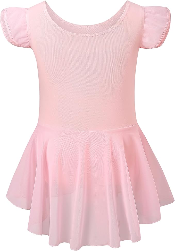 Flutter Sleeves Sheer Ballet Leotard dress