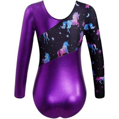 Leotards Animal Print Shiny Gymnastics long sleeves Leotard IKAANYA