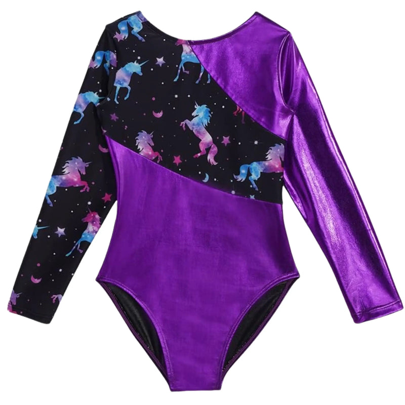 Leotards Animal Print Shiny Gymnastics long sleeves Leotard IKAANYA