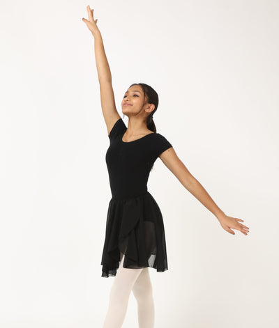 Short Sleeve Leotard with Wrap-around Skirt