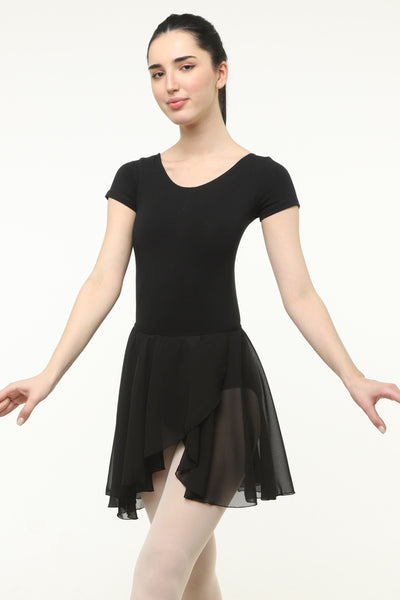 Short Sleeve Leotard with Wrap-around Skirt