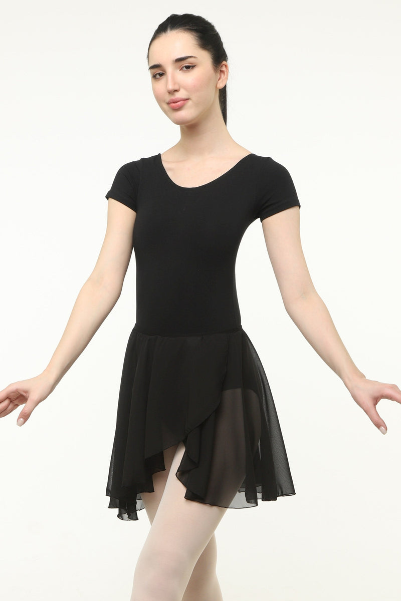 Short Sleeve Leotard with Wrap-around Skirt