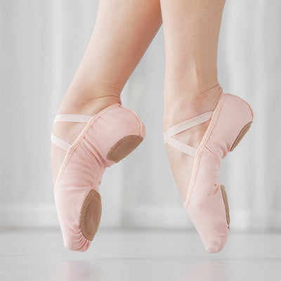 Ballet Pink Stretch Canvas Split Sole Ballet Flats