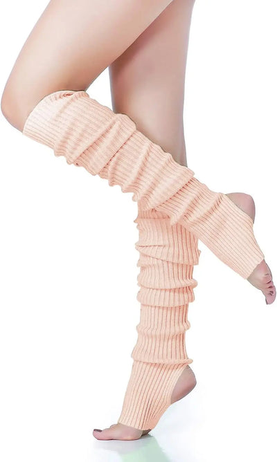 IKAANYA  Accessories Women 80s Ribbed knitted stirrup Leg Warmers 899.00